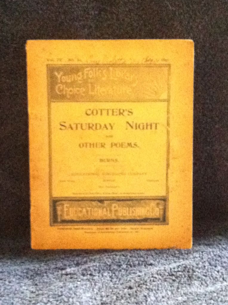 Image for Young Folk's Library of Choice Literature: Cotter's Saturday Night and Other Poems by Burns, Robert
